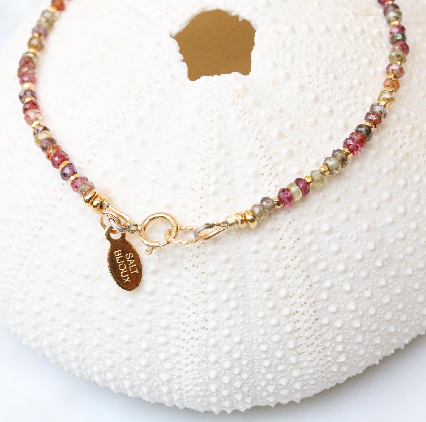 Handmade Tundra Sapphire Bracelet: Gold Vermeil Heart Charm