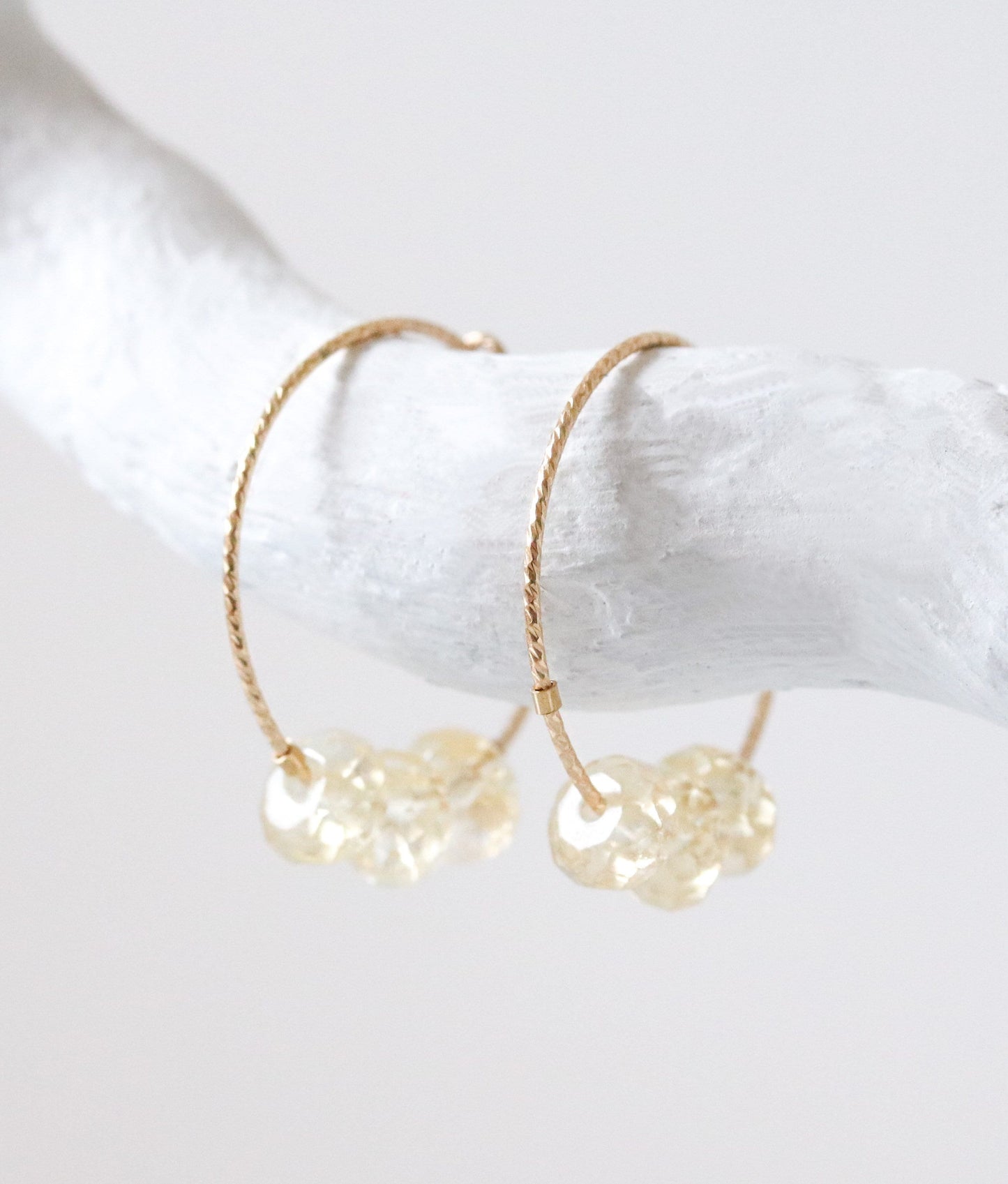 Faceted Citrine Gold Filled Hoops: November Birthstone Earrings
