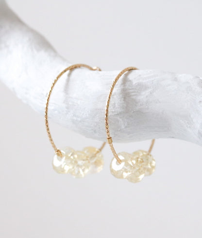 Faceted Citrine Gold Filled Hoops: November Birthstone Earrings