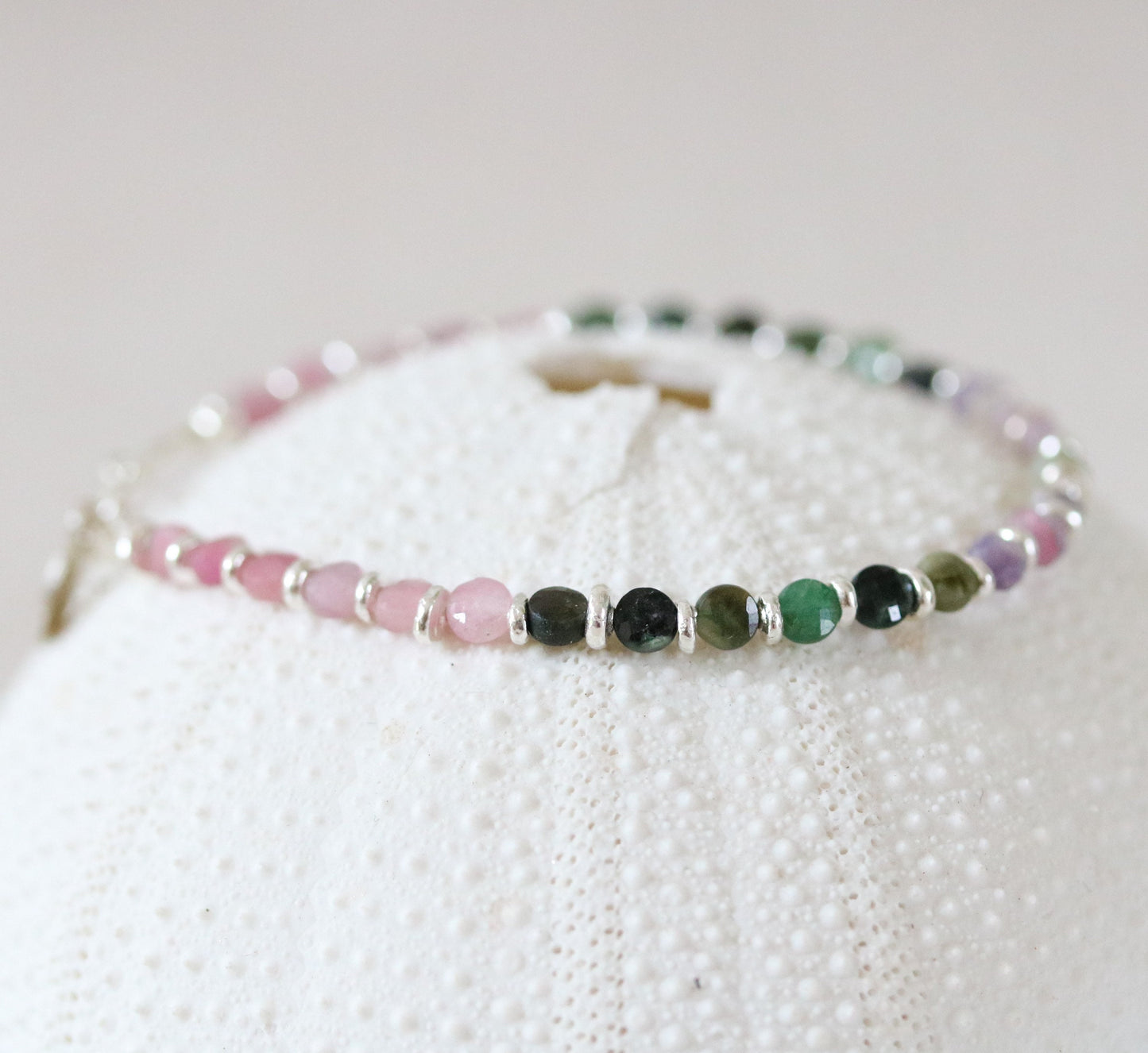 Watermelon Tourmaline Bracelet: Karen Hill Tribe Silver, October Birthstone