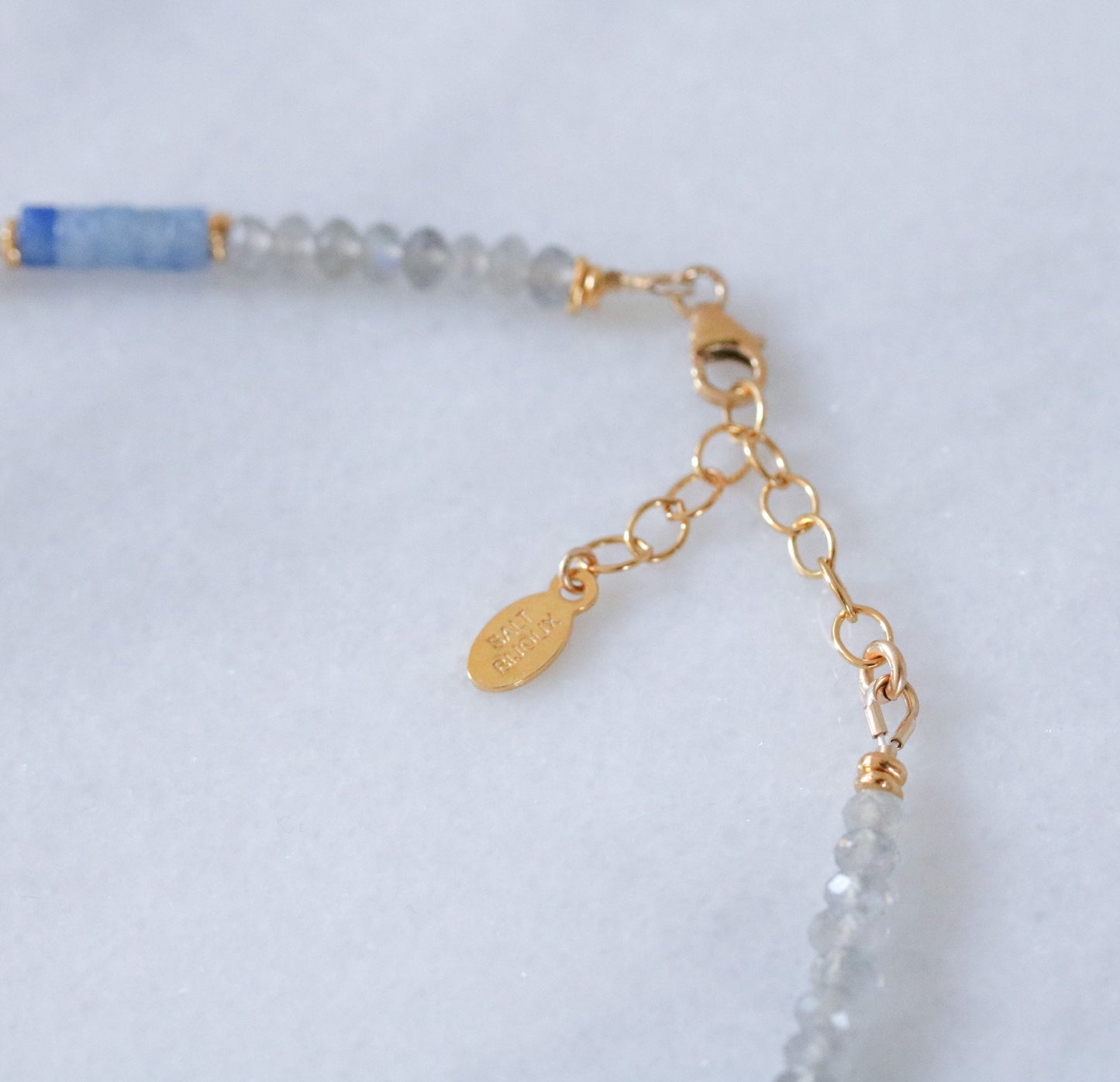 Labradorite and Aventurine Heishi Necklace: Gold Vermeil Surfer Choker