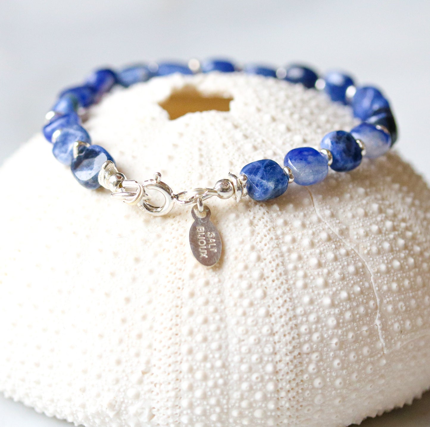Blue Sodalite Bracelet: Karen Hill Tribe Silver, Faceted Gemstone