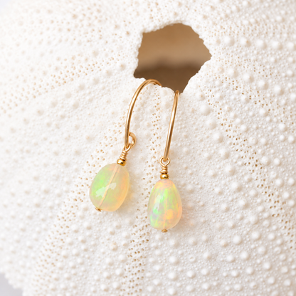 Ethiopian Opal Gold Earrings