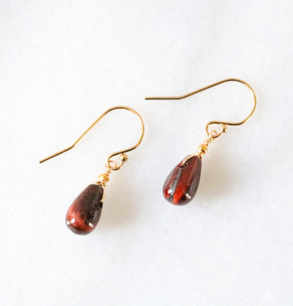 Handmade Bull's Eye Tiger's Eye Drop Earrings: Karen Hill Gold Beads