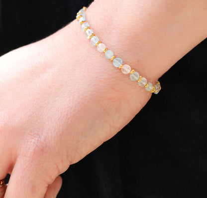 Aquamarine Bracelet: Karen Hill Tribe Gold Fill, March Birthstone