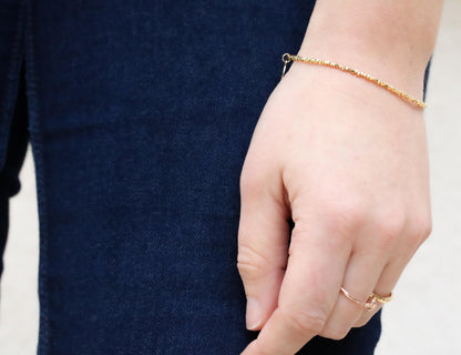 Karen Hill Tribe Gold Vermeil Nugget Bead Bracelet: Handmade Stacking Jewelry