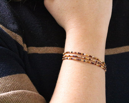 Handmade Mookaite Jasper Wrap Bracelet: Karen Hill Tribe Gold Vermeil