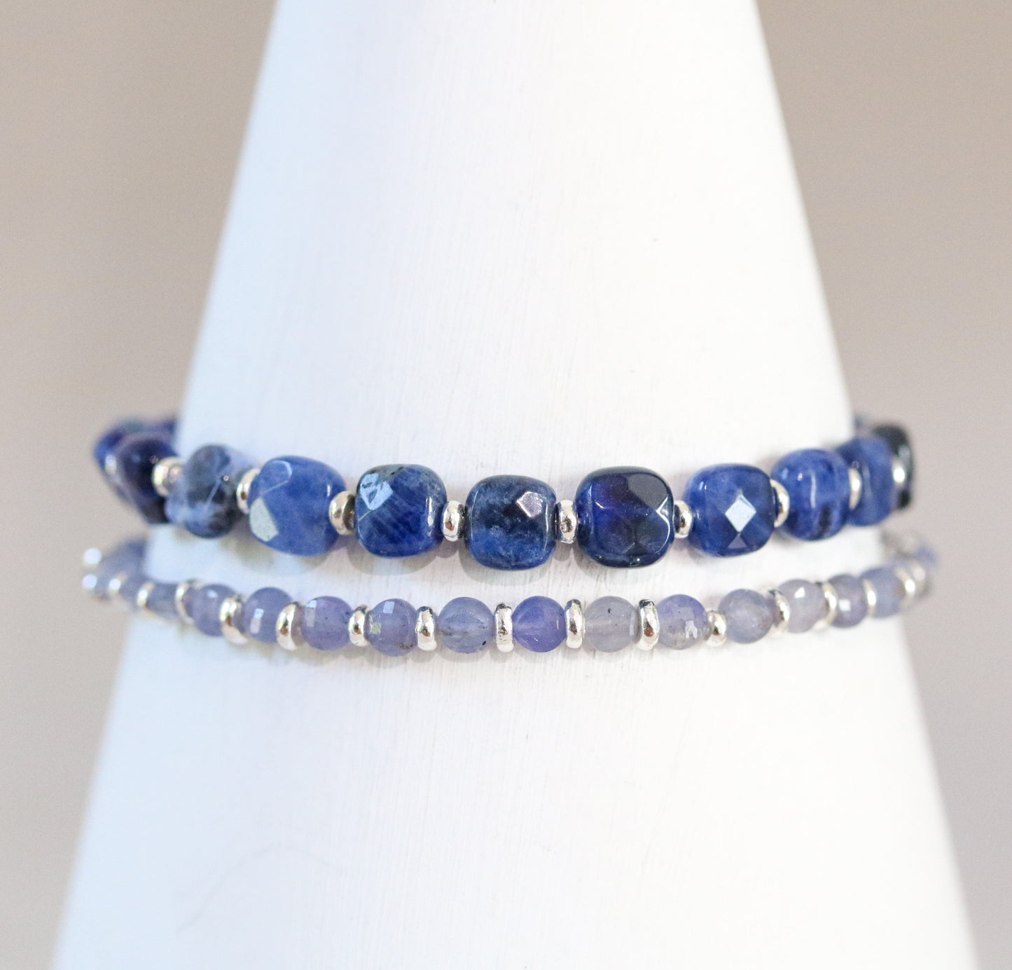 Blue Sodalite Bracelet: Karen Hill Tribe Silver, Faceted Gemstone