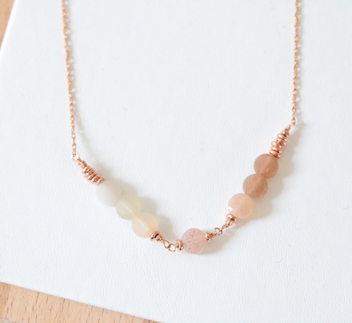 Rose Gold Ombré Moonstone Necklace: Karen Hill Tribe Gemstone