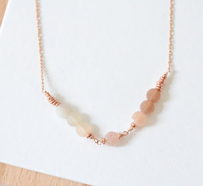 Rose Gold Ombré Moonstone Necklace: Karen Hill Tribe Gemstone