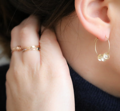 Faceted Citrine Gold Filled Hoops: November Birthstone Earrings
