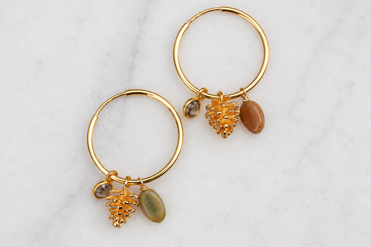 Interchangeable Gemstone Hoop Earrings