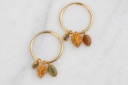 Interchangeable Gemstone Hoop Earrings