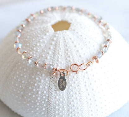 Labradorite Bracelet: Karen Hill Tribe Rose Gold Vermeil, Handmade
