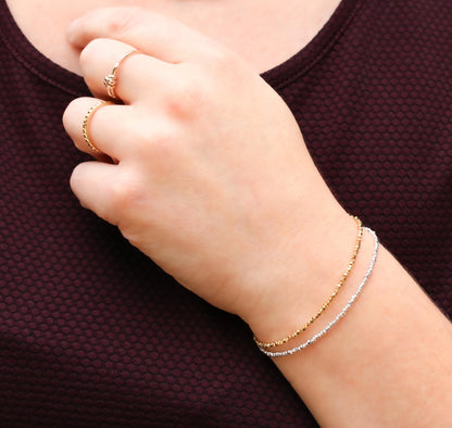 Karen Hill Tribe Gold Vermeil Nugget Bead Bracelet: Handmade Stacking Jewelry