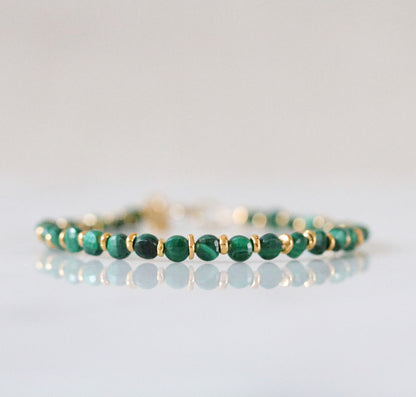 Malachite Bracelet: Karen Hill Tribe Gold Vermeil, Gold Fill