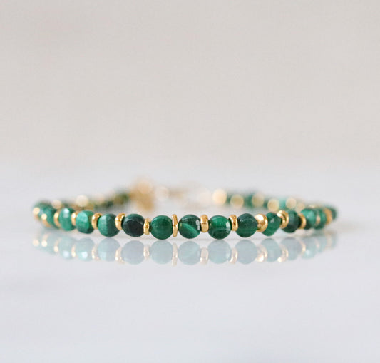 Malachite Bracelet: Karen Hill Tribe Gold Vermeil, Gold Fill