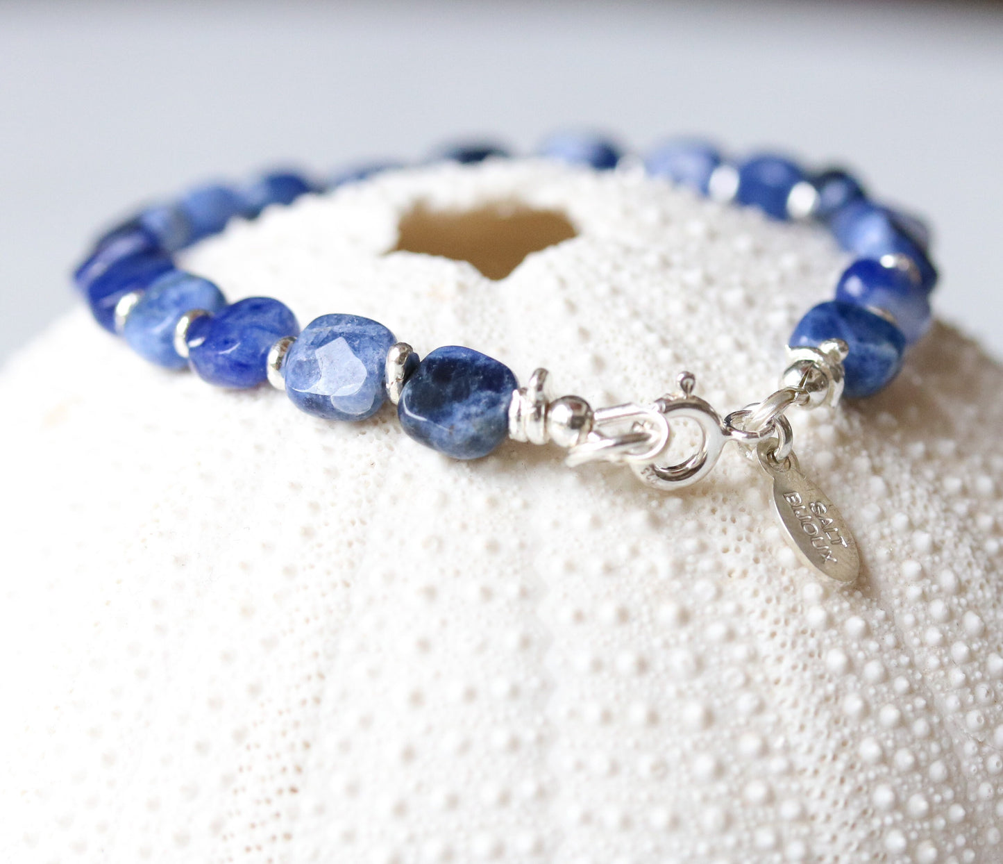 Blue Sodalite Bracelet: Karen Hill Tribe Silver, Faceted Gemstone