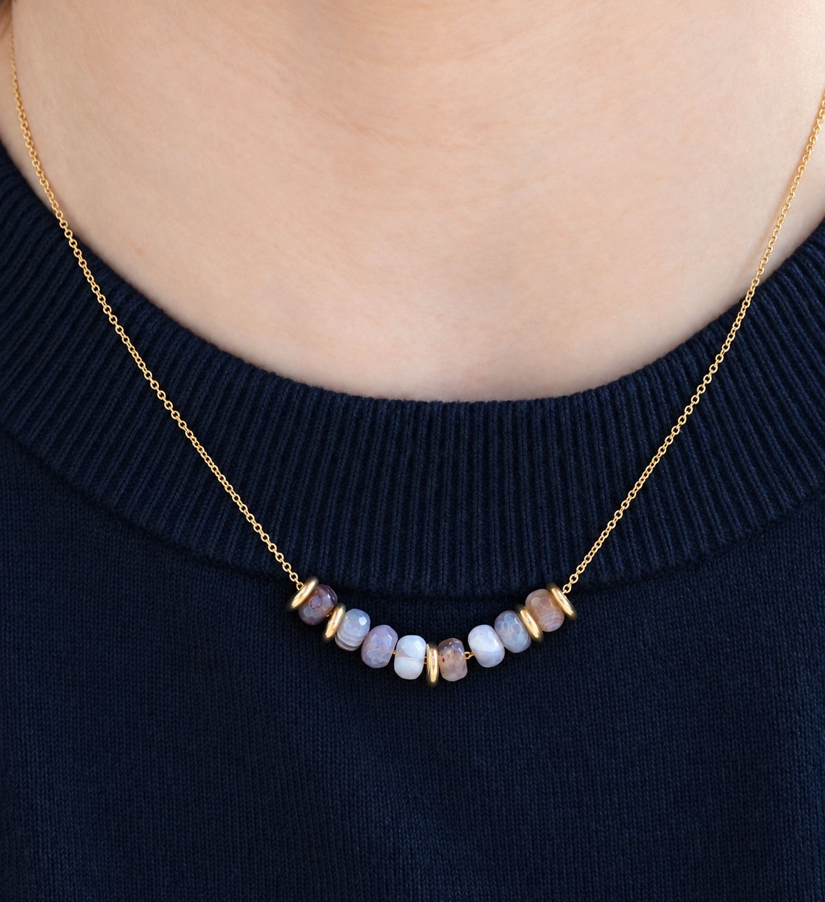 Botswana Agate Rondelle Necklace