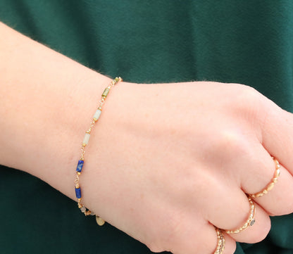 7 Chakra Gemstone Gold Fill Bracelet: Karen Hill Tribe Beads