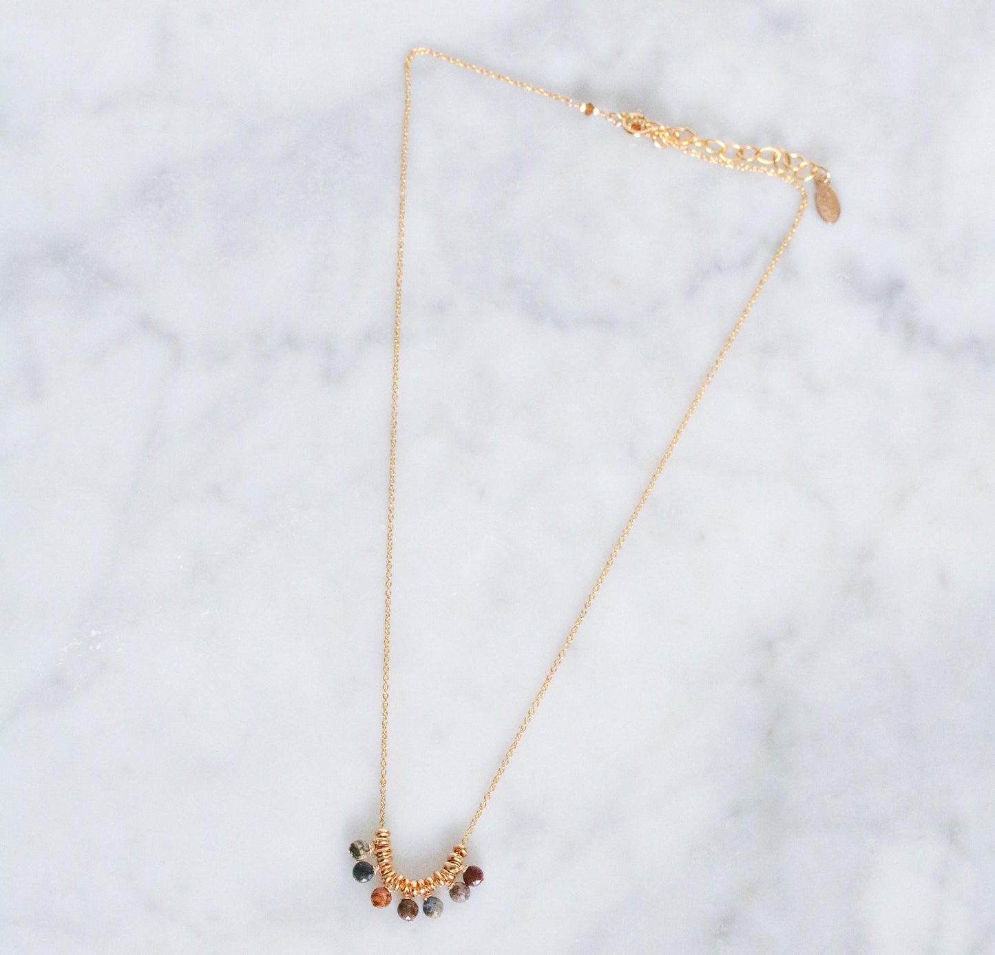 Faceted Pietersite Gemstone Necklace: 14k Gold Filled Charm