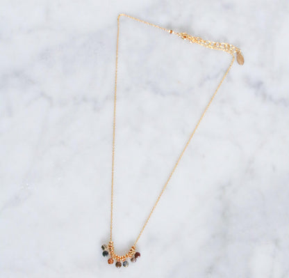 Faceted Pietersite Gemstone Necklace: 14k Gold Filled Charm