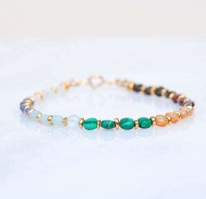 Chakra Gemstone Bracelet: Karen Hill Tribe Gold Vermeil, Gold Fill