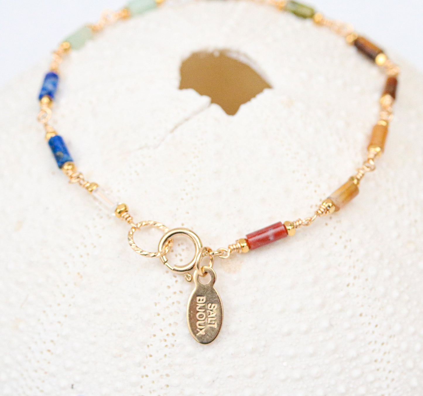 7 Chakra Gemstone Gold Fill Bracelet: Karen Hill Tribe Beads