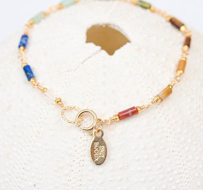 7 Chakra Gemstone Gold Fill Bracelet: Karen Hill Tribe Beads