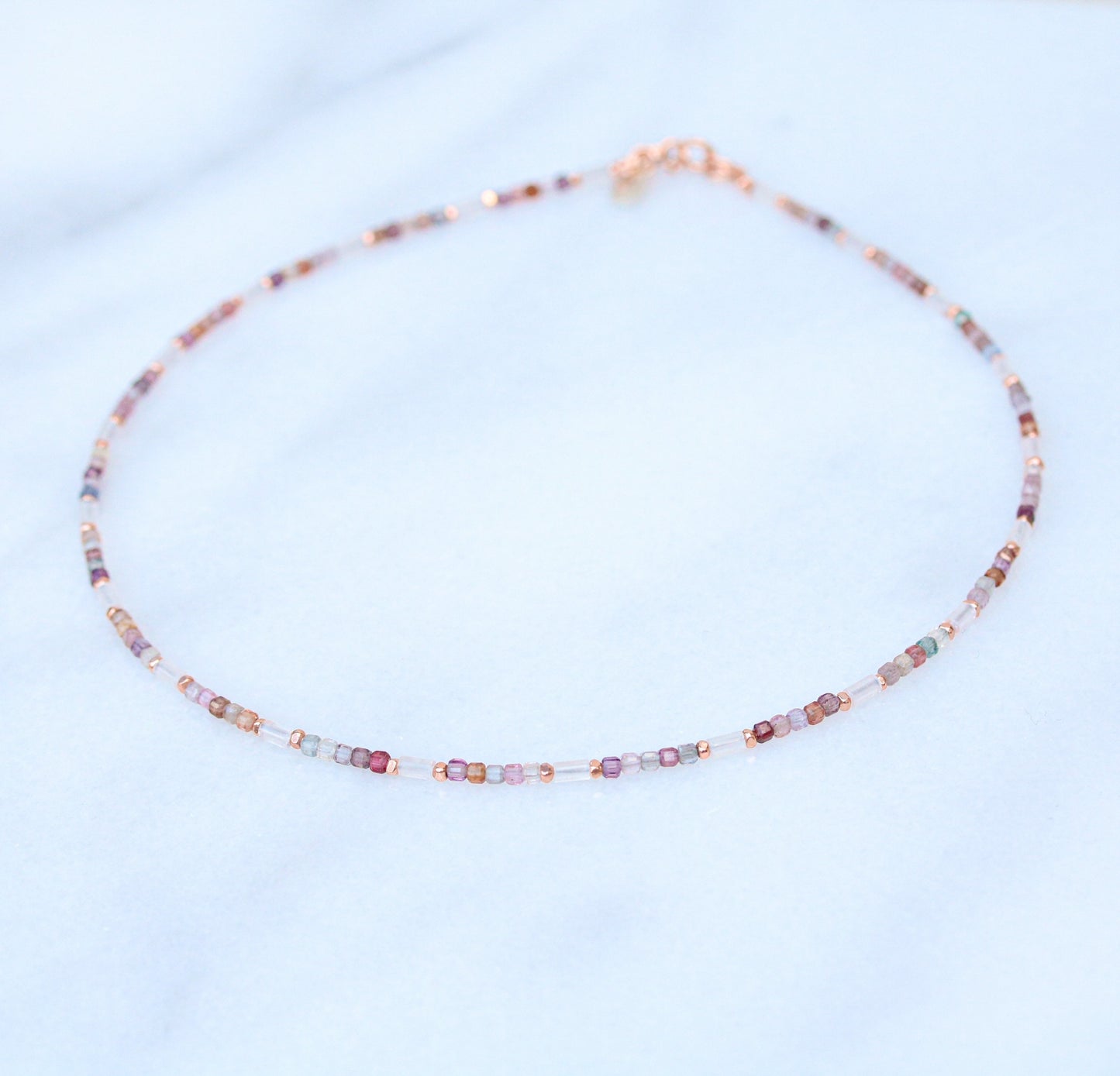 Rose Quartz & Pink Spinel Rose Gold Vermeil Choker Necklace