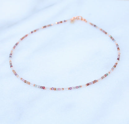 Rose Quartz & Pink Spinel Rose Gold Vermeil Choker Necklace