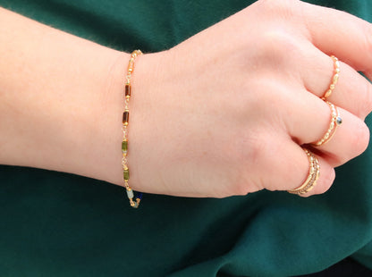 7 Chakra Gemstone Gold Fill Bracelet: Karen Hill Tribe Beads