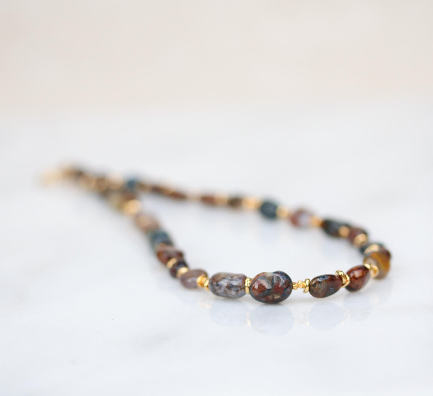 Pietersite Bag Charm: Gold Vermeil, Gemstone Handbag Accessory