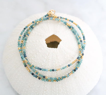 Blue Tourmaline Wrap Bracelet: Karen Hill Tribe Gold Vermeil, Handmade