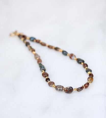 Pietersite Bag Charm: Gold Vermeil, Gemstone Handbag Accessory