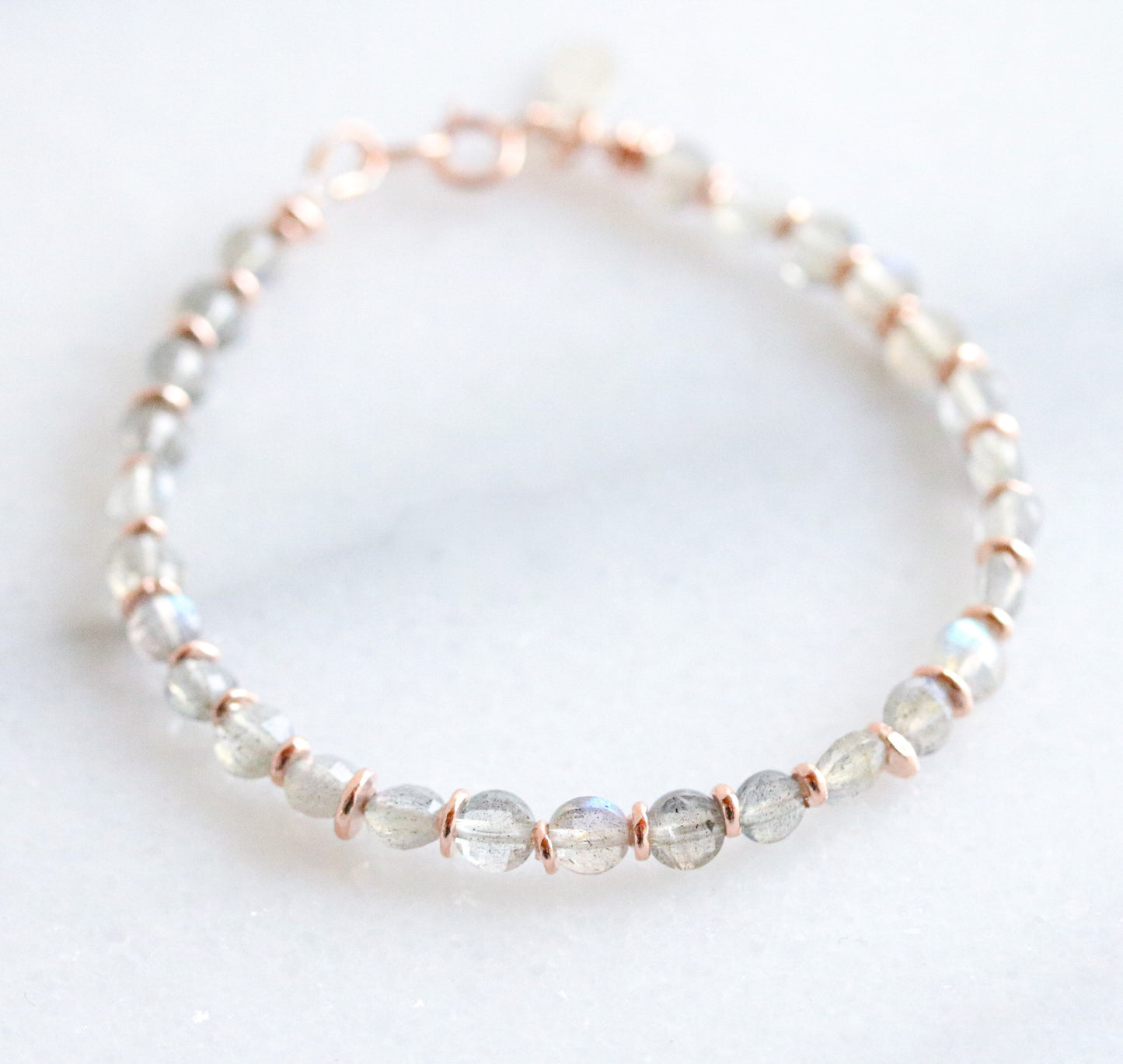 Labradorite Bracelet: Karen Hill Tribe Rose Gold Vermeil, Handmade