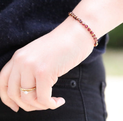 Faceted Garnet Bracelet: Karen Hill Tribe Gold Vermeil, January Birthstone