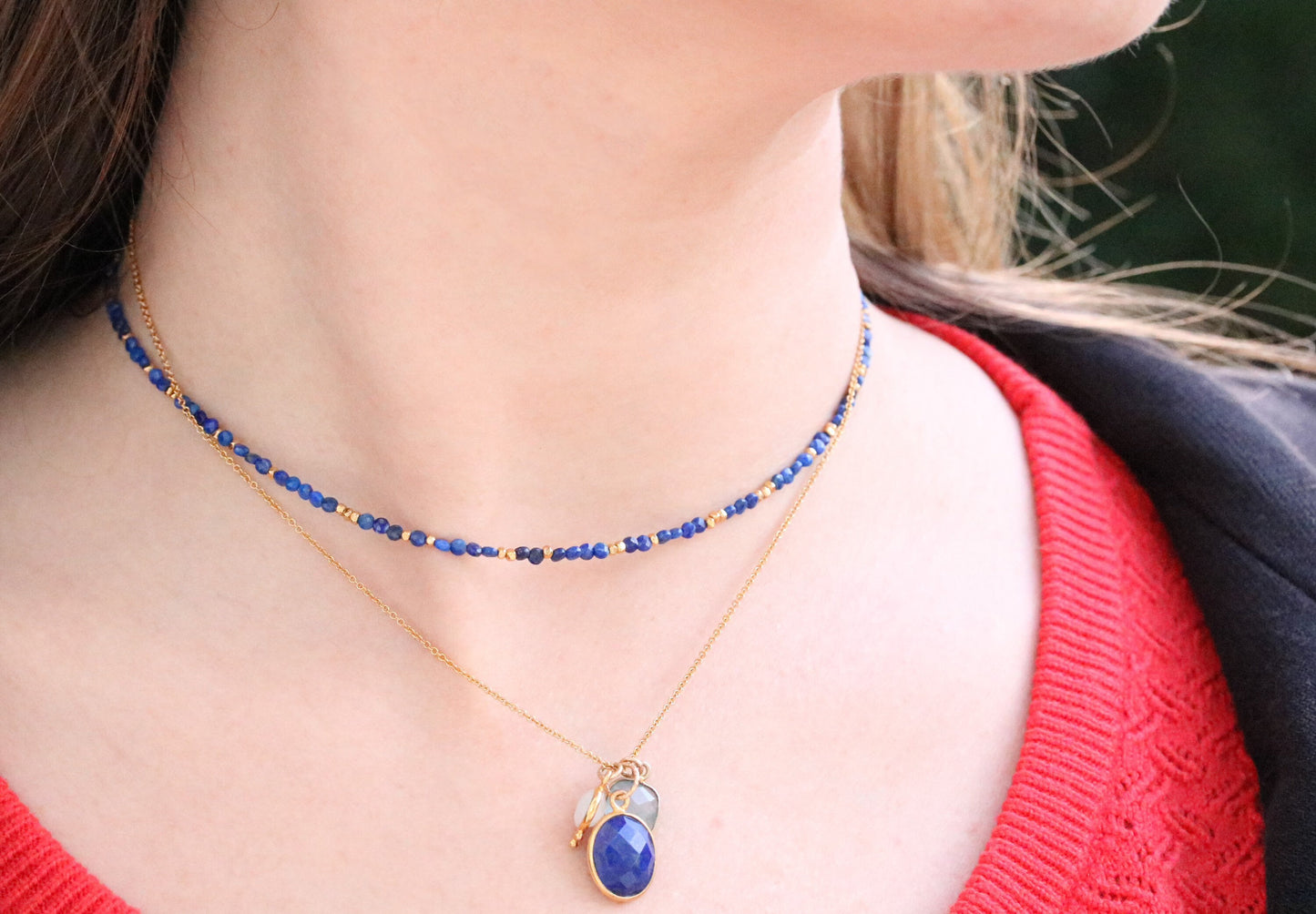 Lapis Lazuli Gold Vermeil Choker: September Birthstone Necklace