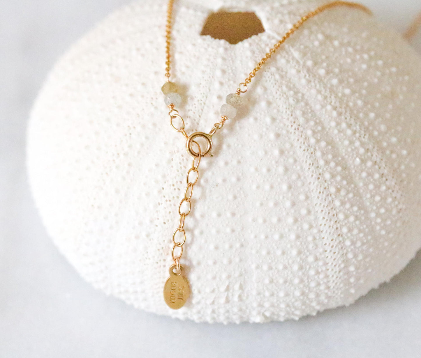 Faceted Moonstone, Smoky Quartz & Amazonite Gold Necklace