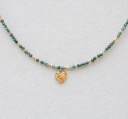 Seraphinite Gemstone Necklace: Karen Hill Tribe Gold Vermeil Heart Pendant
