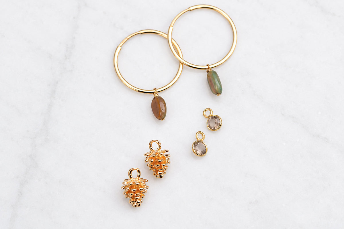 Interchangeable Gemstone Hoop Earrings