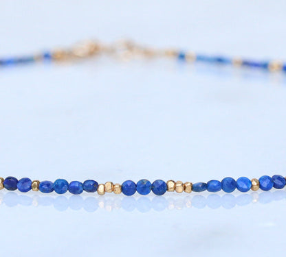 Lapis Lazuli Gold Vermeil Choker: September Birthstone Necklace