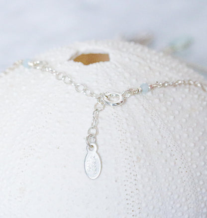 Moonstone, Quartz & Chalcedony Solid Silver Charm Necklace