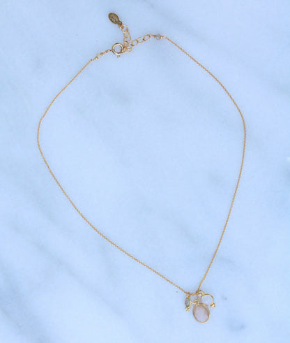 Handmade Gold Charm Necklace: Moonstone, Sunstone & Labradorite Gemstones