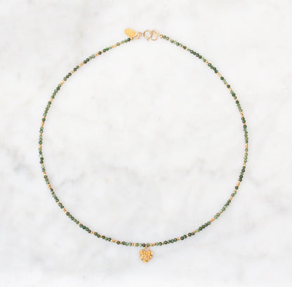 Seraphinite Gemstone Necklace: Karen Hill Tribe Gold Vermeil Heart Pendant