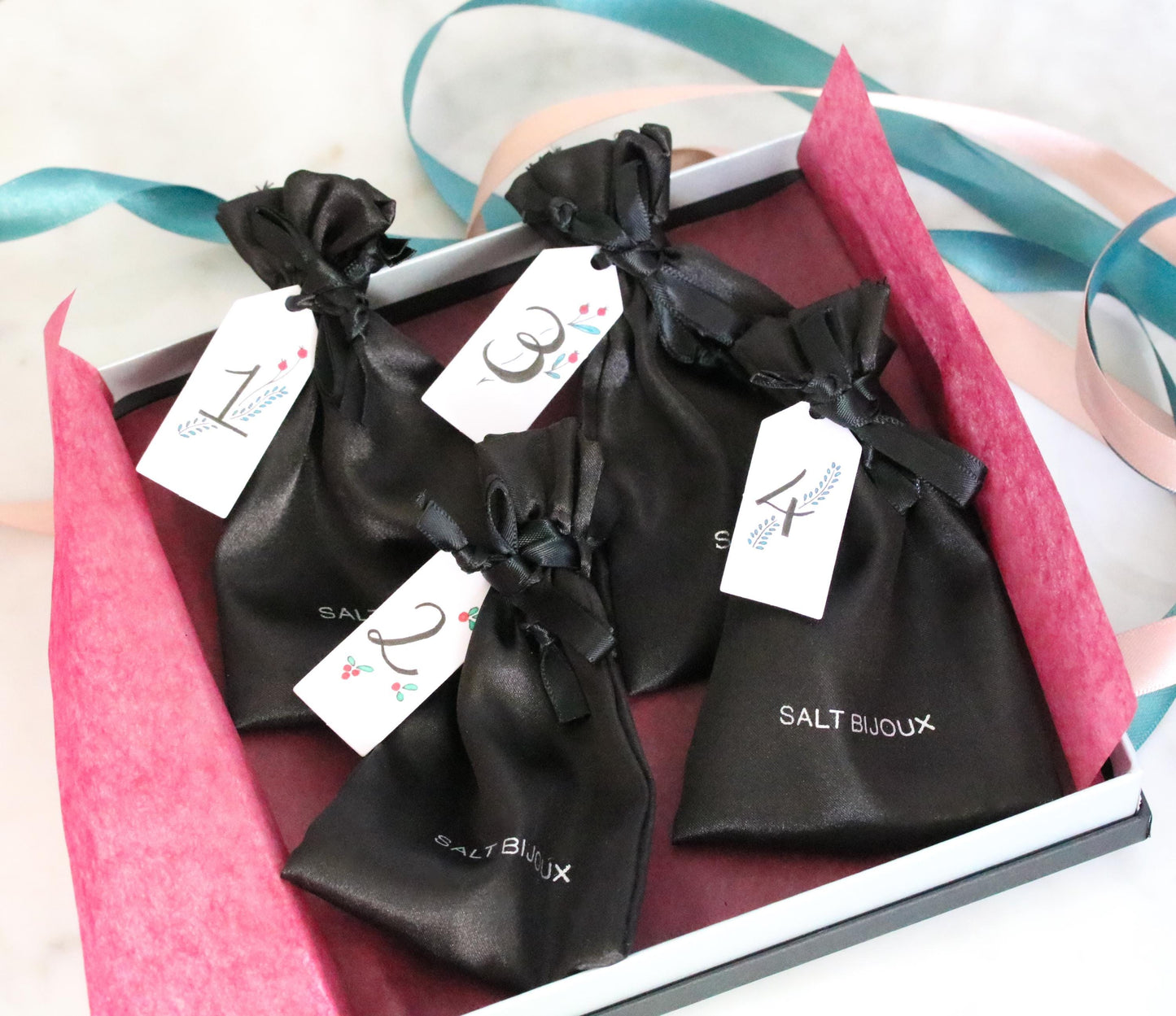 Luxury Jewellery Advent Calendar – 4 Handmade Pieces | Salt Bijoux | Silver, Rose Gold or Gold Filled