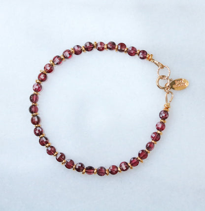 Faceted Garnet Bracelet: Karen Hill Tribe Gold Vermeil, January Birthstone