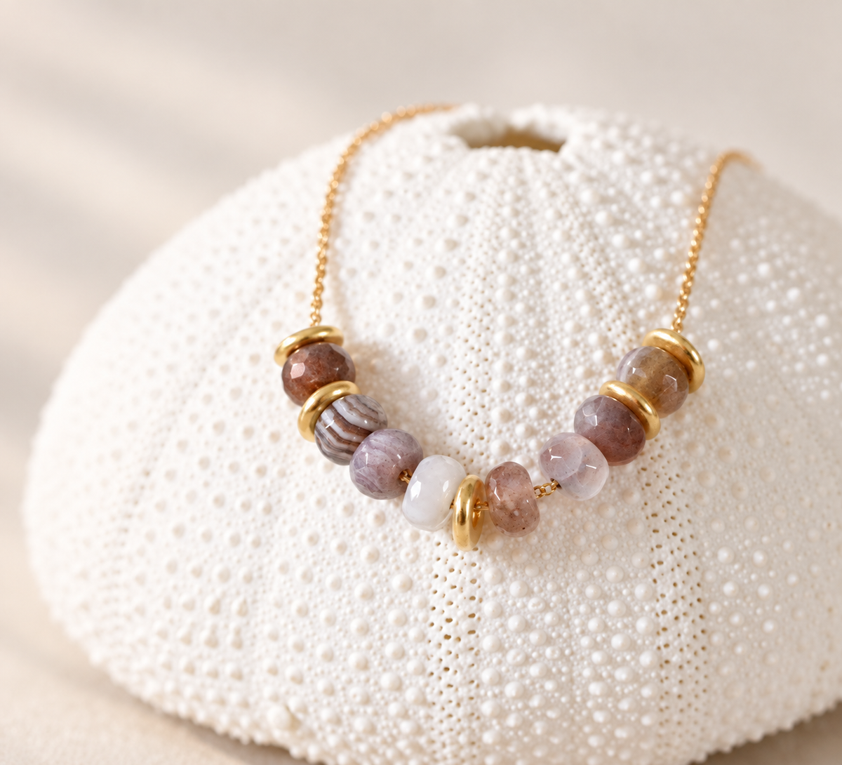 Botswana Agate Rondelle Necklace