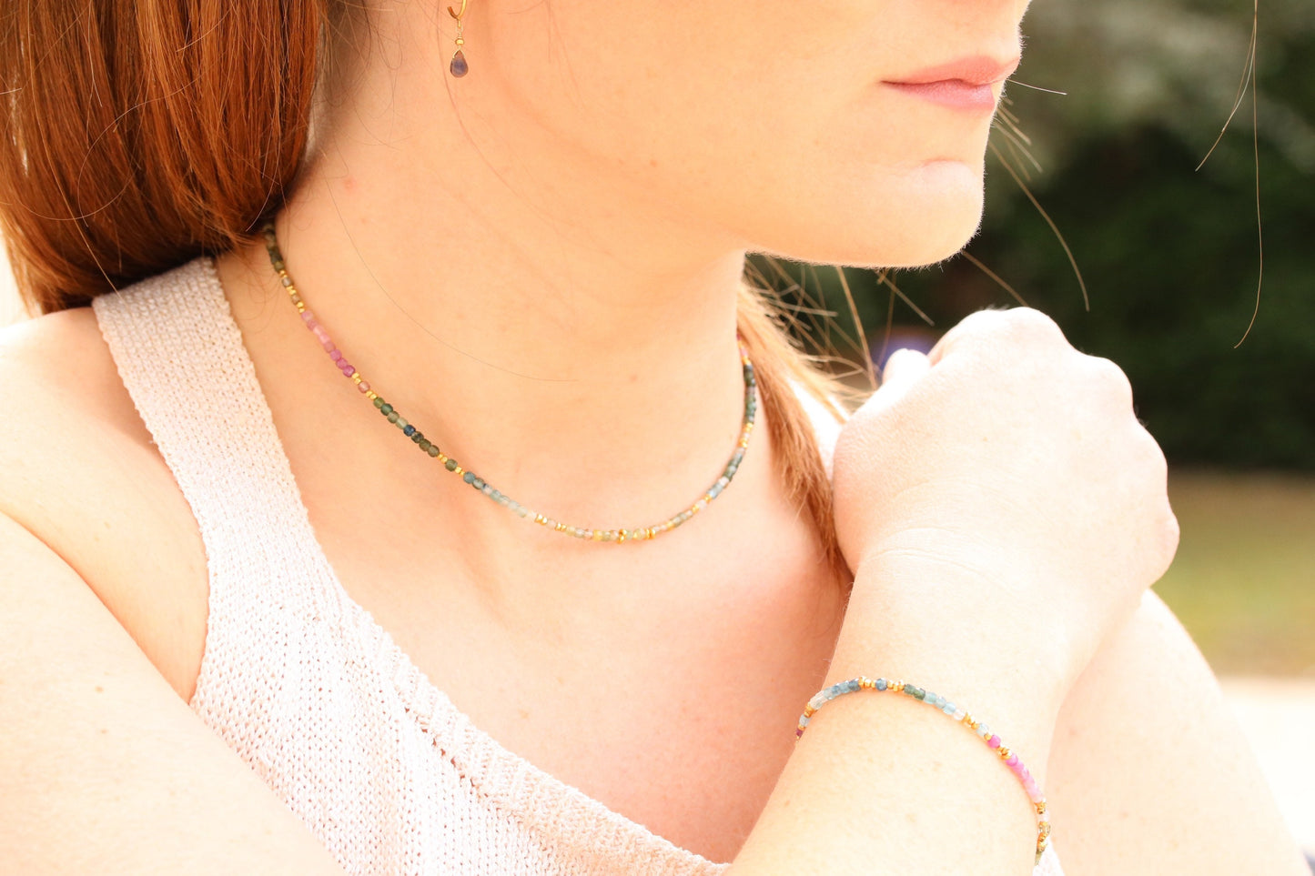 Tourmaline Choker: Karen Hill Tribe Gold Vermeil Mini Cube Necklace