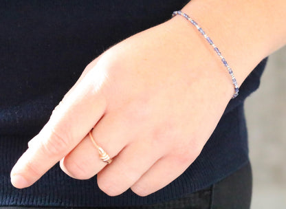 Karen Hill Tribe Silver Iolite Bracelet: Handmade Sterling Silver